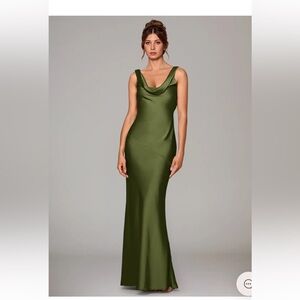 Elegant Olive Green Maxi Dress
